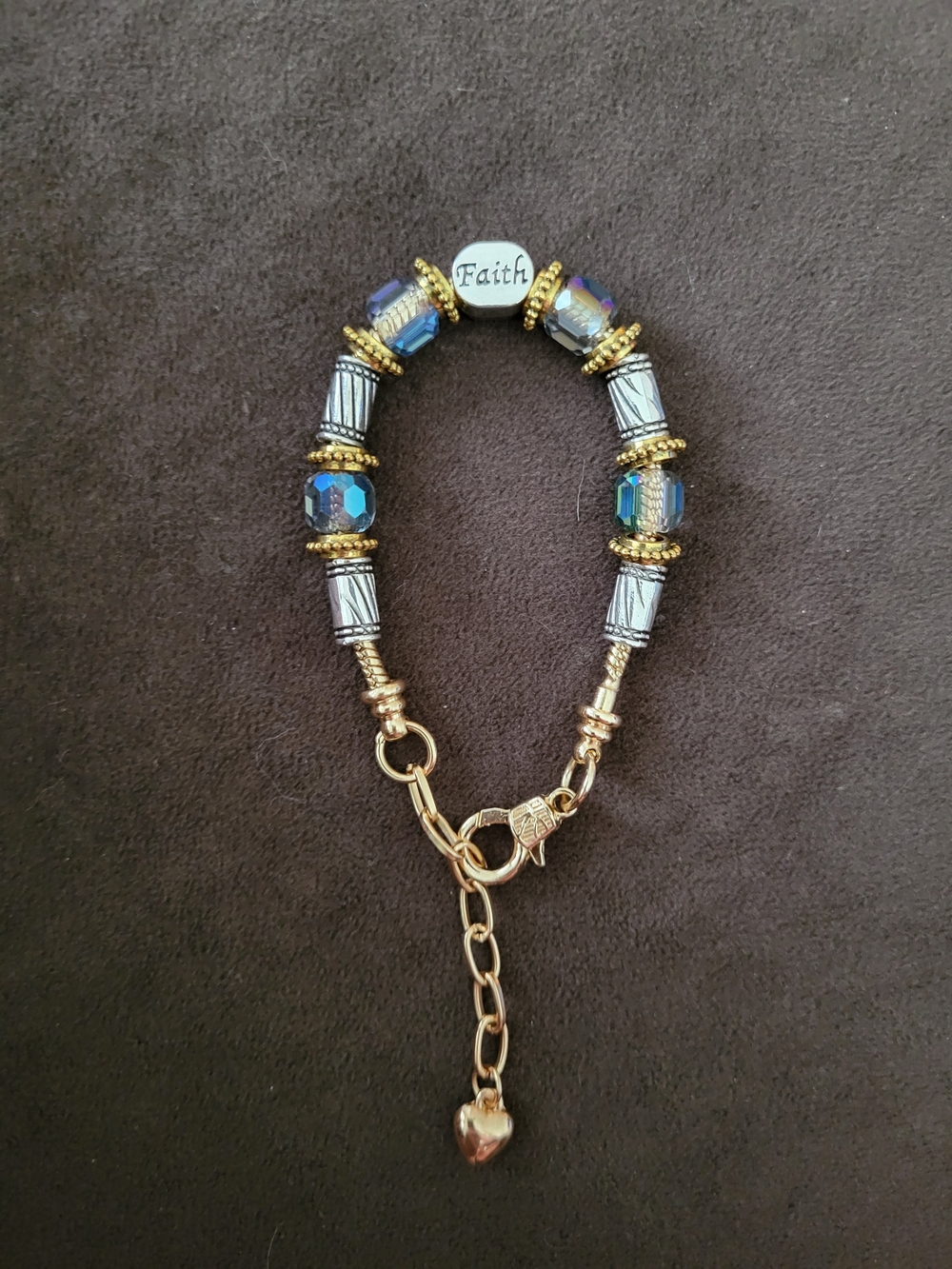 Charm Bracelet Snake Chain Add A Bead Gotta Have Faith Faith Faith Baby! Gift